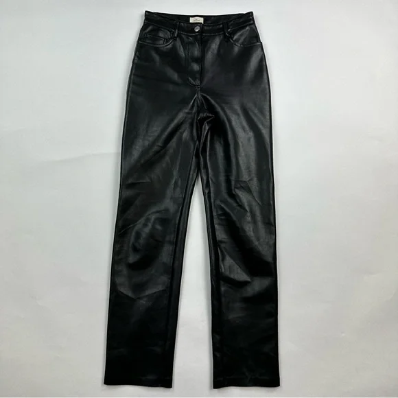 Aritzia Wilfred Vegan Leather Melina Pants Size 0 - Picture 2 of 10
